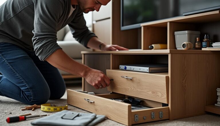 découvrez notre guide complet pour installer facilement votre meuble tv d'angle conforama. suivez nos étapes simples et conseils pratiques pour un agencement parfait dans votre salon. transformez votre espace en un lieu de détente moderne et fonctionnel.