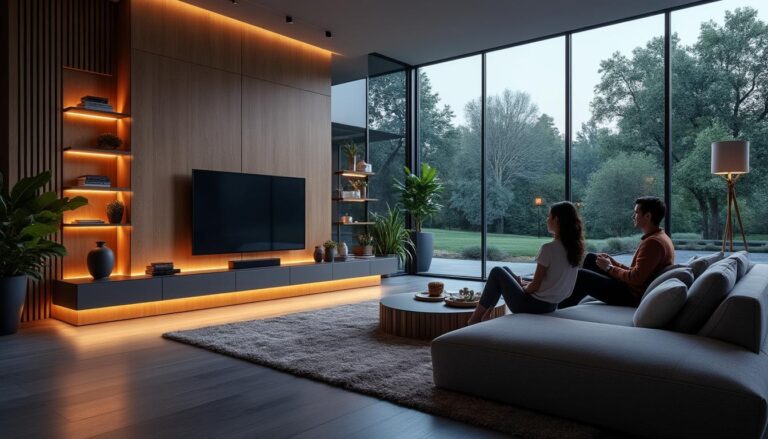 découvrez les tendances 2025 pour aménager votre salon avec un meuble tv devant une fenêtre. créez une ambiance chaleureuse et moderne en intégrant des designs innovants et fonctionnels qui harmonisent confort et style.