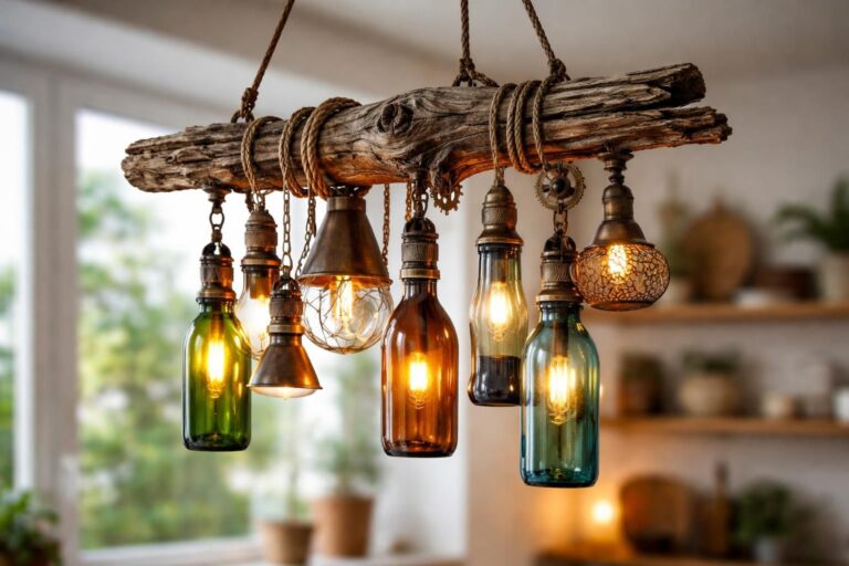 apprenez à créer une lampe suspendue originale en réutilisant des objets détournés. suivez notre guide simple et créatif pour un éclairage unique et personnalisé.