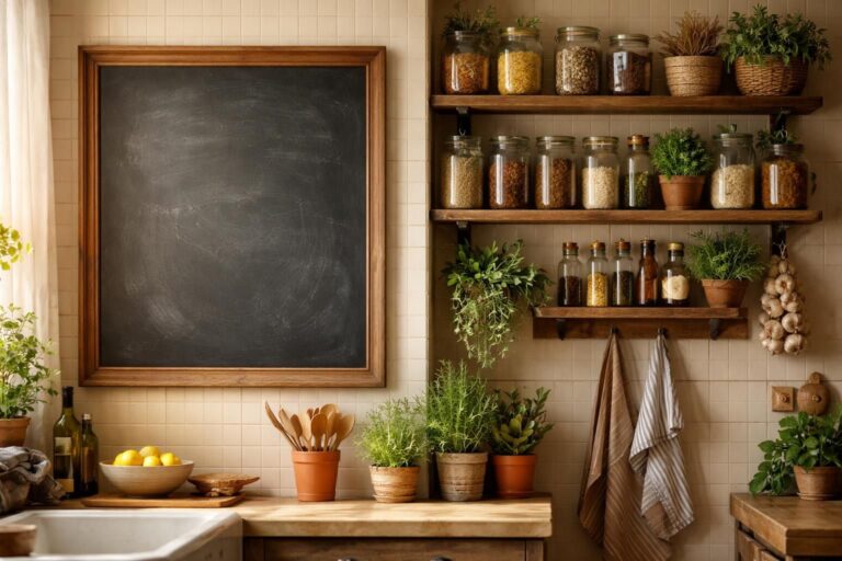 découvrez comment un tableau noir en cuisine allie décoration vintage et fonctionnalité pour organiser vos notes, recettes et listes de courses avec style.