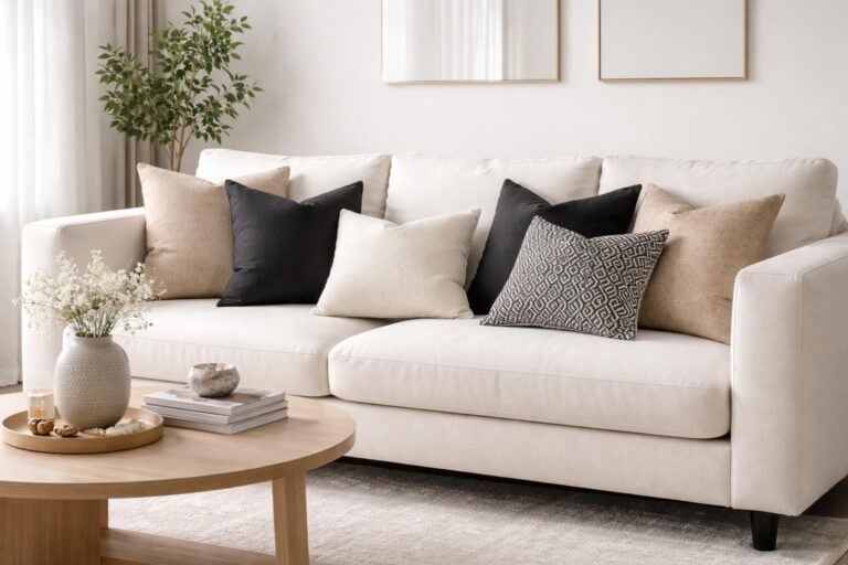 découvrez notre housse de coussin beige et noir, le duo chic parfait pour apporter élégance et dynamisme à votre canapé. sublimez votre intérieur avec style et confort.