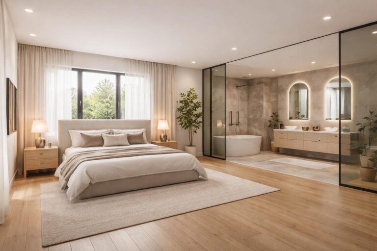 découvrez comment aménager votre chambre parentale avec une salle de bain intégrée pour un espace confortable et élégant, alliant praticité et design de rêve.