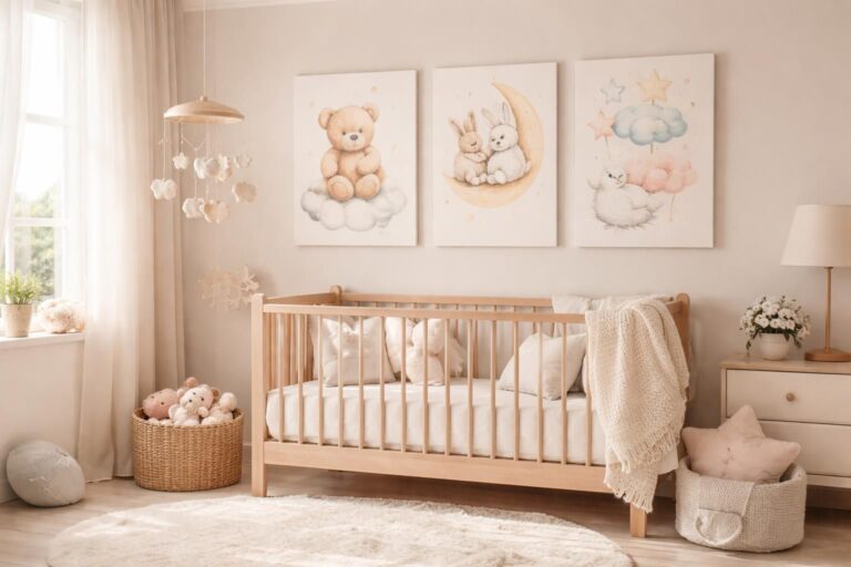 découvrez comment créer une décoration murale pleine de douceur avec des toiles pour chambre de bébé, alliant tendresse et style pour un cocon apaisant.
