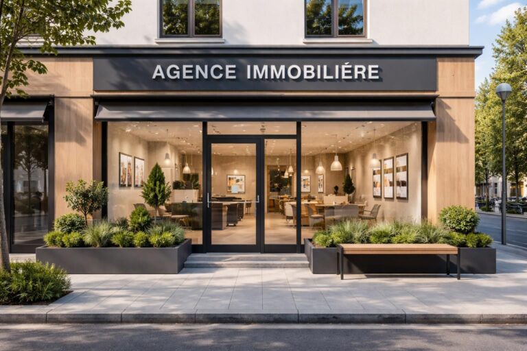 découvrez comment aménager efficacement la façade d'une agence immobilière pour attirer l'attention des clients et valoriser votre établissement.