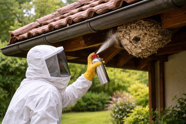 découvrez les meilleures solutions pour gérer un nid de guêpes sous votre toiture en toute sécurité et protéger votre maison efficacement.