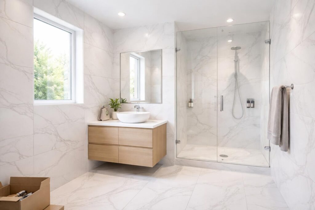 découvrez notre revêtement de rénovation pour salle de bain et transformez votre espace en un clin d'œil avec style et facilité.