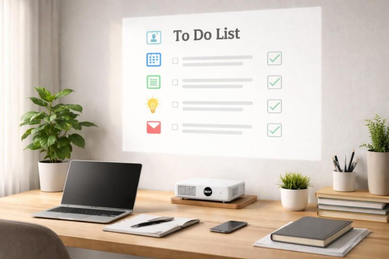 découvrez comment organiser efficacement vos travaux grâce à un vidéoprojecteur acer pour projeter votre to-do list au bureau. optimisez votre planification et votre productivité avec cette solution simple et pratique.