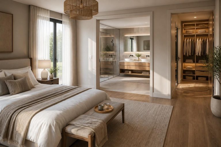 découvrez nos astuces et conseils pratiques pour aménager un plan d'une suite parentale en enfilade, optimisez l'espace et créez une chambre avec salle de bain et dressing parfaitement agencés.